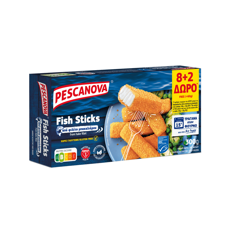 Fish Sticks από φιλέτο μπακαλιάρου χωρίς γλουτένη