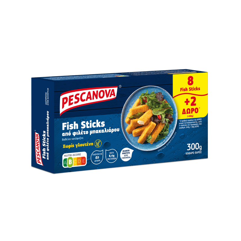 Fish Sticks από φιλέτο μπακαλιάρου χωρίς γλουτένη